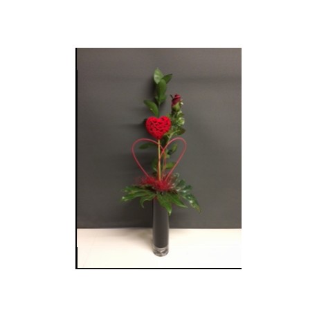 Single Red Rose in a vase