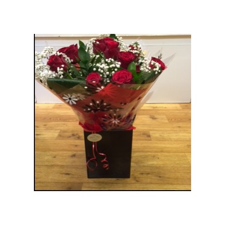 Red Rose aqua packed bouquet